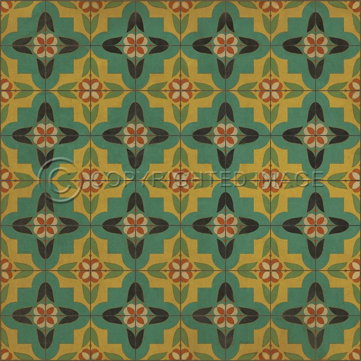 Vintage Vinyl Floorcloth Rug (Pattern 33 Ballyhoo)