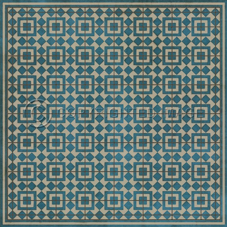 Vintage Vinyl Floorcloth Rug (Pattern 37 Helena)