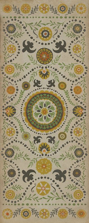 Vintage Vinyl Floorcloth Rug (Pattern 38 Autumn)