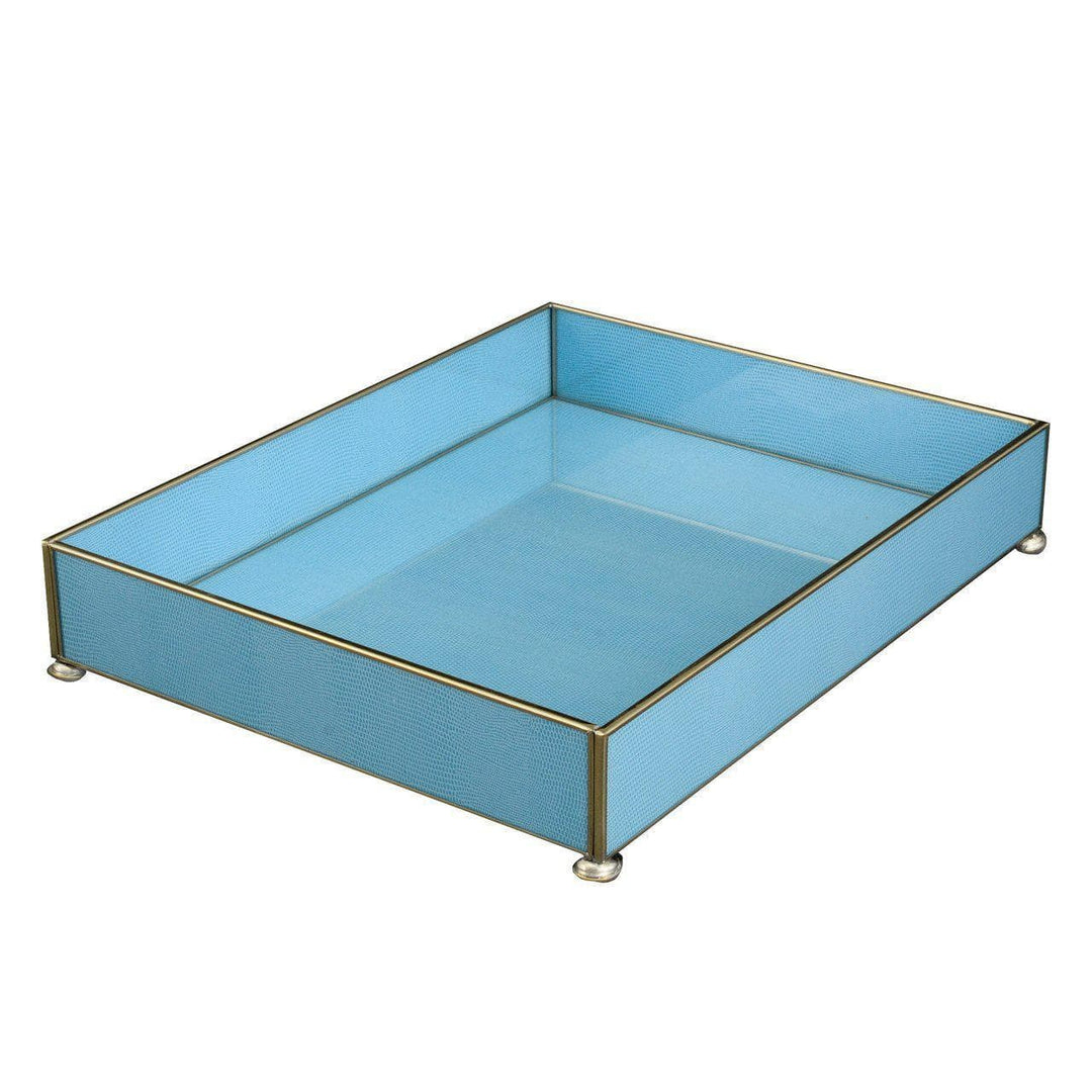 Blue Faux Lizard Vanity Tray