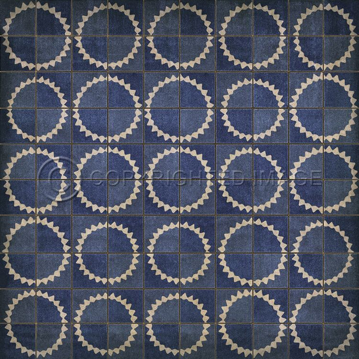 Vintage Vinyl Floorcloth Rug (Pattern 46 Empty Spaces Between The Stars)