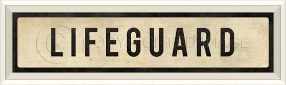 Lifeguard Framed Framed Sign 26" x 8"