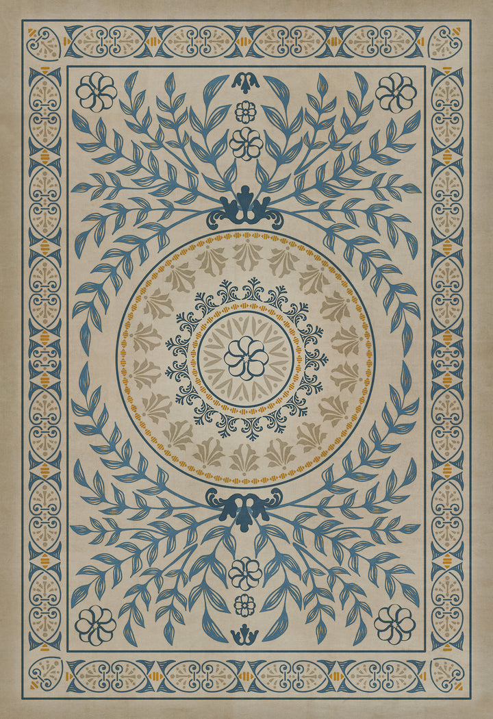 Vintage Vinyl Floorcloth Rug (Pattern 40 Villa DEste)