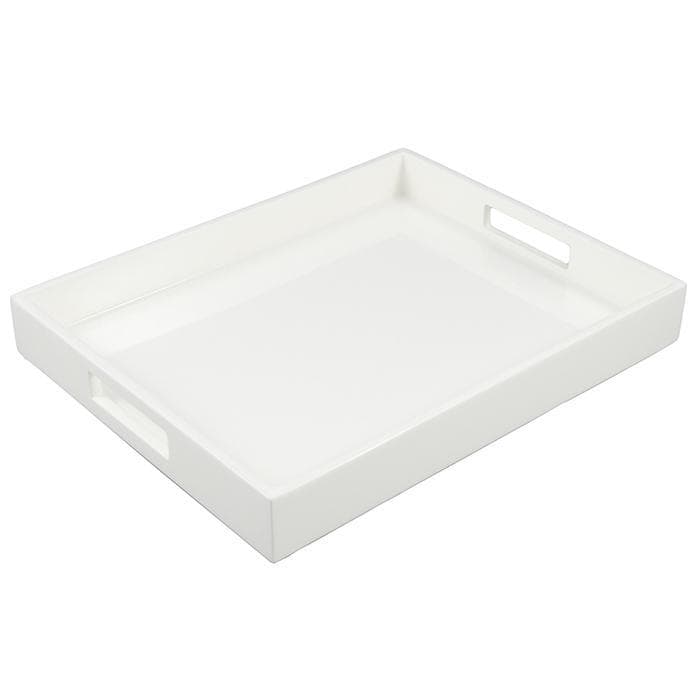 Lacquer Small Rectangle Tray - White