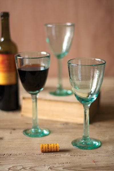 Recycled Wine Glasses S/6