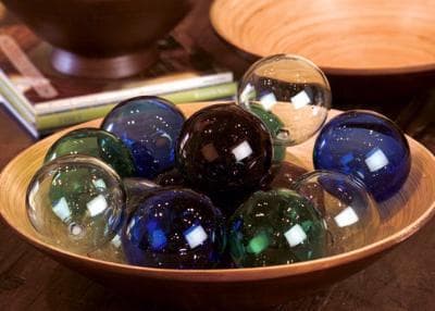 Colored Glass Balls (Set of Six)