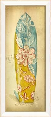 Island Style Surfboard Framed Art 11" x 26"