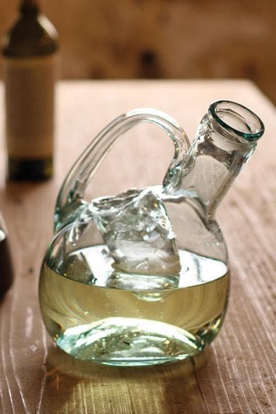 Tilted Wine Decanter with Ice Pocket