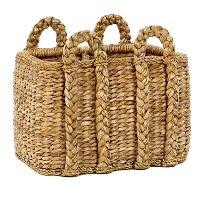 Medium Palm Leaf Rectangular Rush Basket