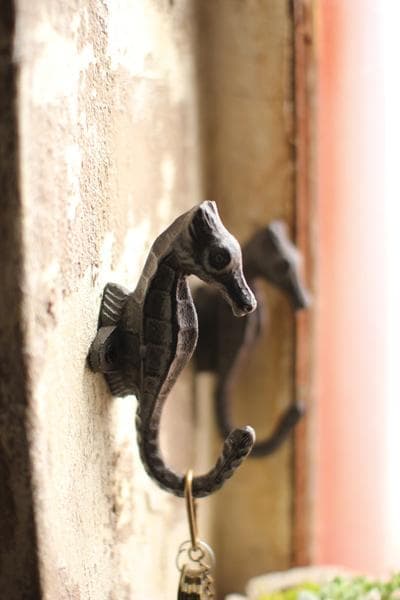 Cast Iron Seahorse Hook Set/4