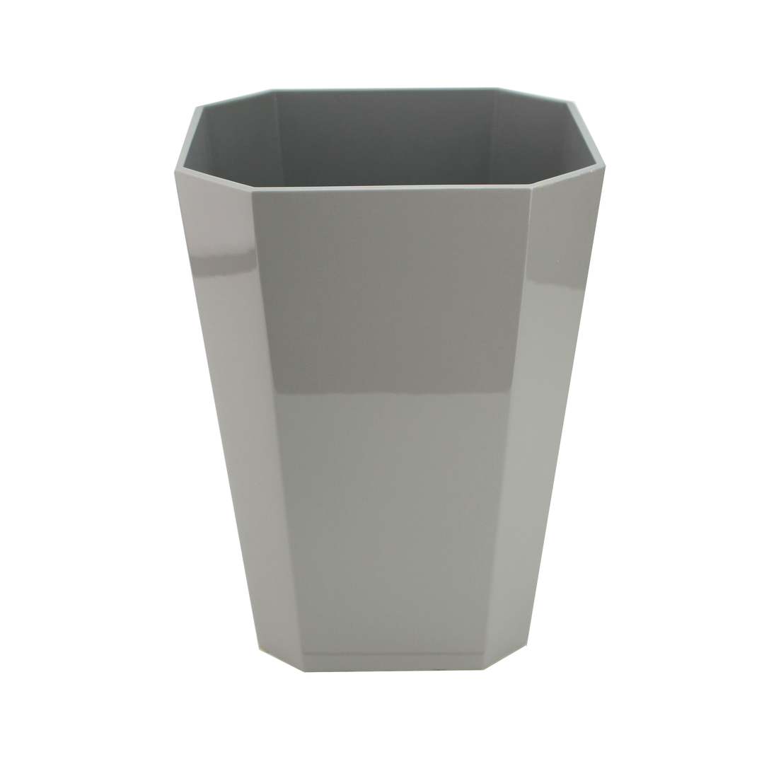 Addison Ross Lacquer Octagonal Waste Bin (Chiffon Grey)