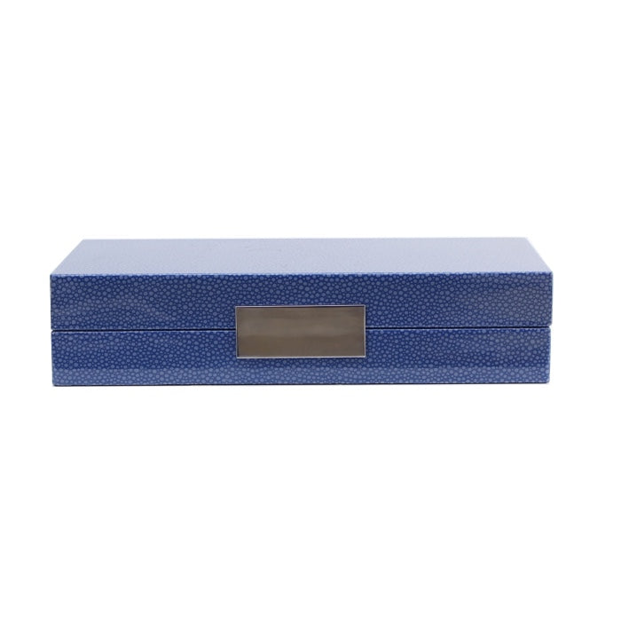 Addison Ross Lacquered Faux Croc Box (Blue & Silver)