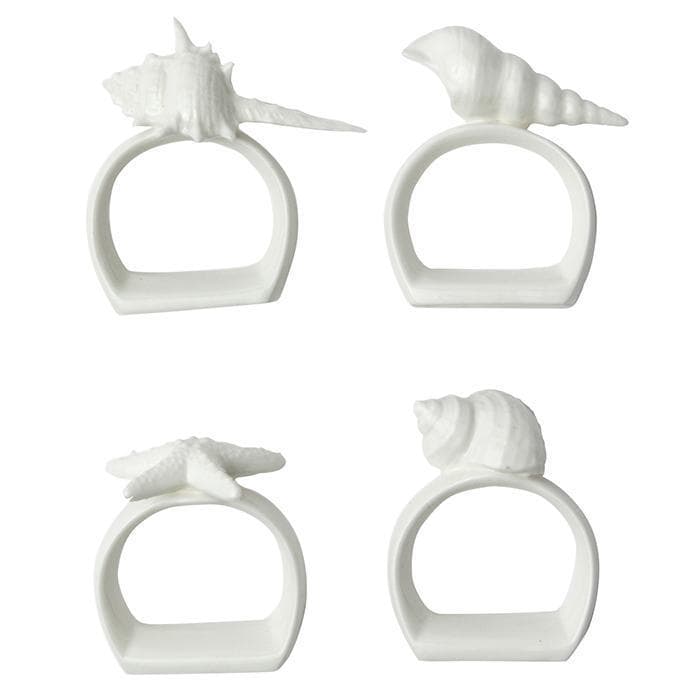 Adrian Porcelain Shell Napkin Rings Set/4