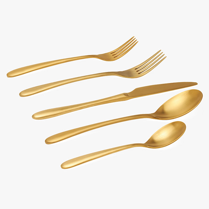 Alba Gold 5pc. Flatware Set