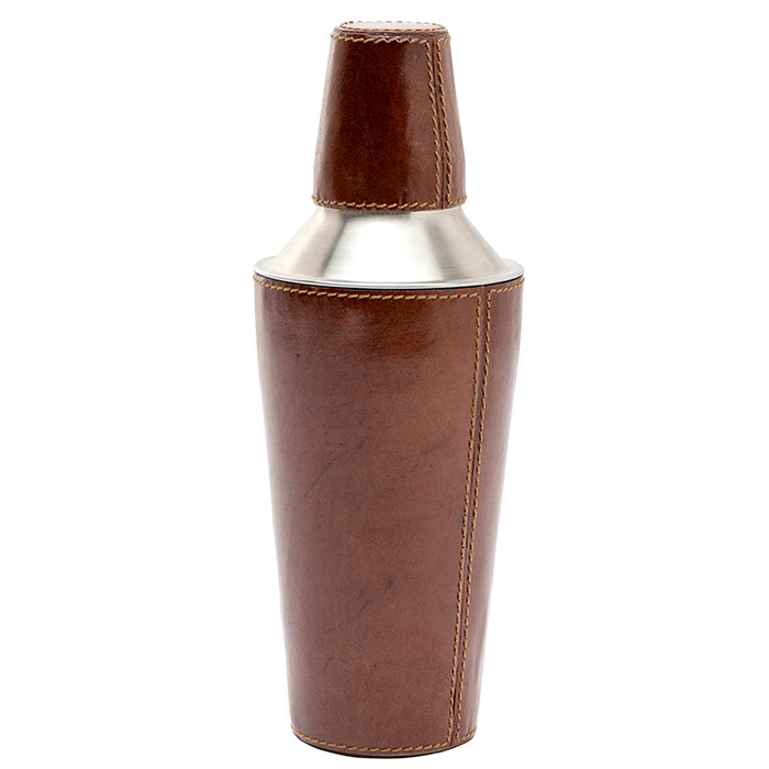 Bristol Full-Grain Leather Cocktail Shaker (Tobacco)