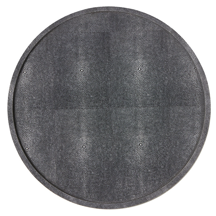 Calvin Realistic Faux Shagreen Lazy Susan 18"D (Cool Gray)