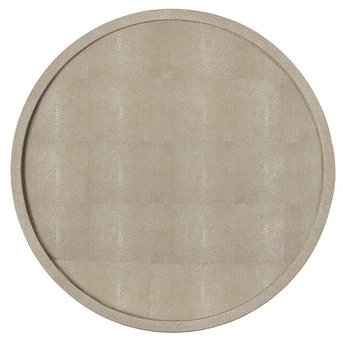 Calvin Realistic Faux Shagreen Lazy Susan 24"D (Sand)