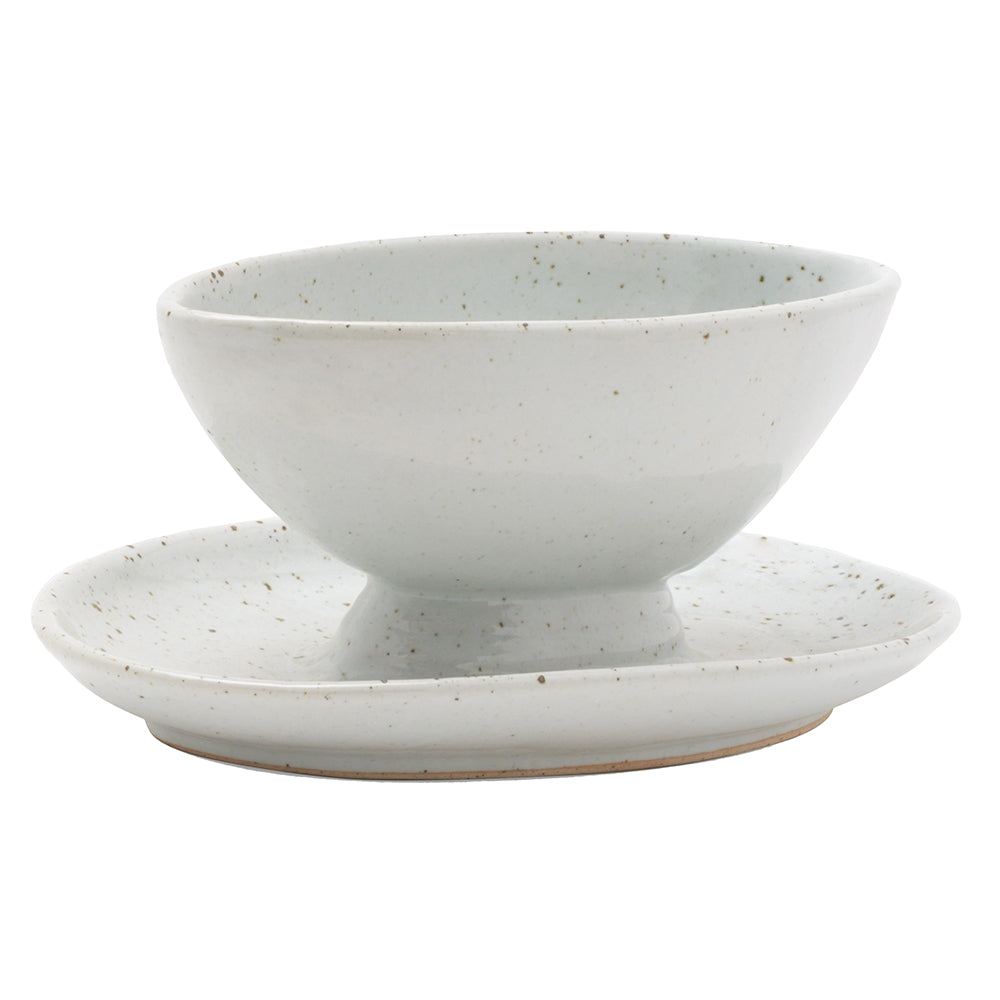 Charles White Salt Gravy Boat and Saucer (Medium)
