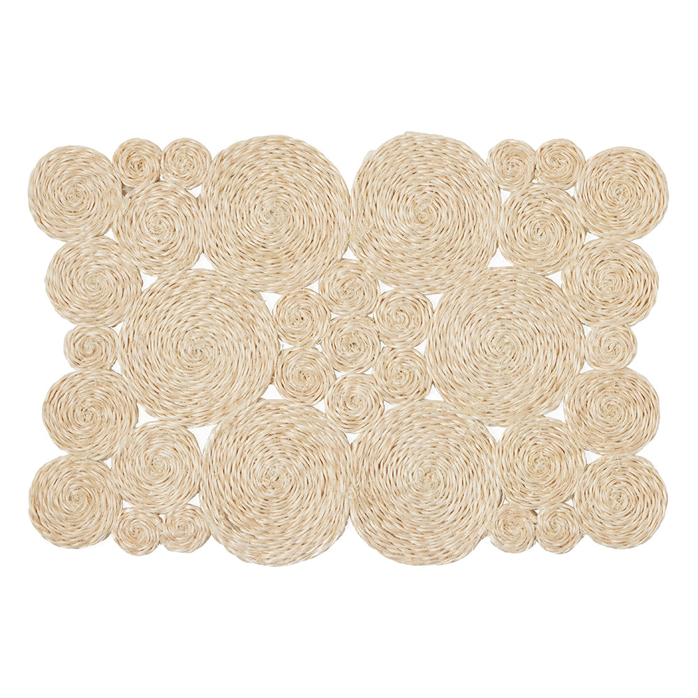 Francine Bleached Abaca Placemat Set/4 (Rectangle)
