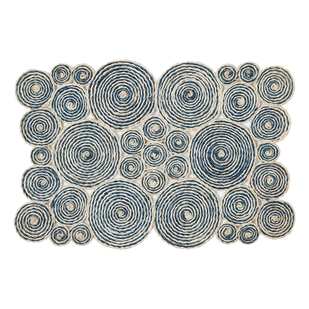 Francine Deep Blue Abaca Placemat Set/4 (Rectangle)