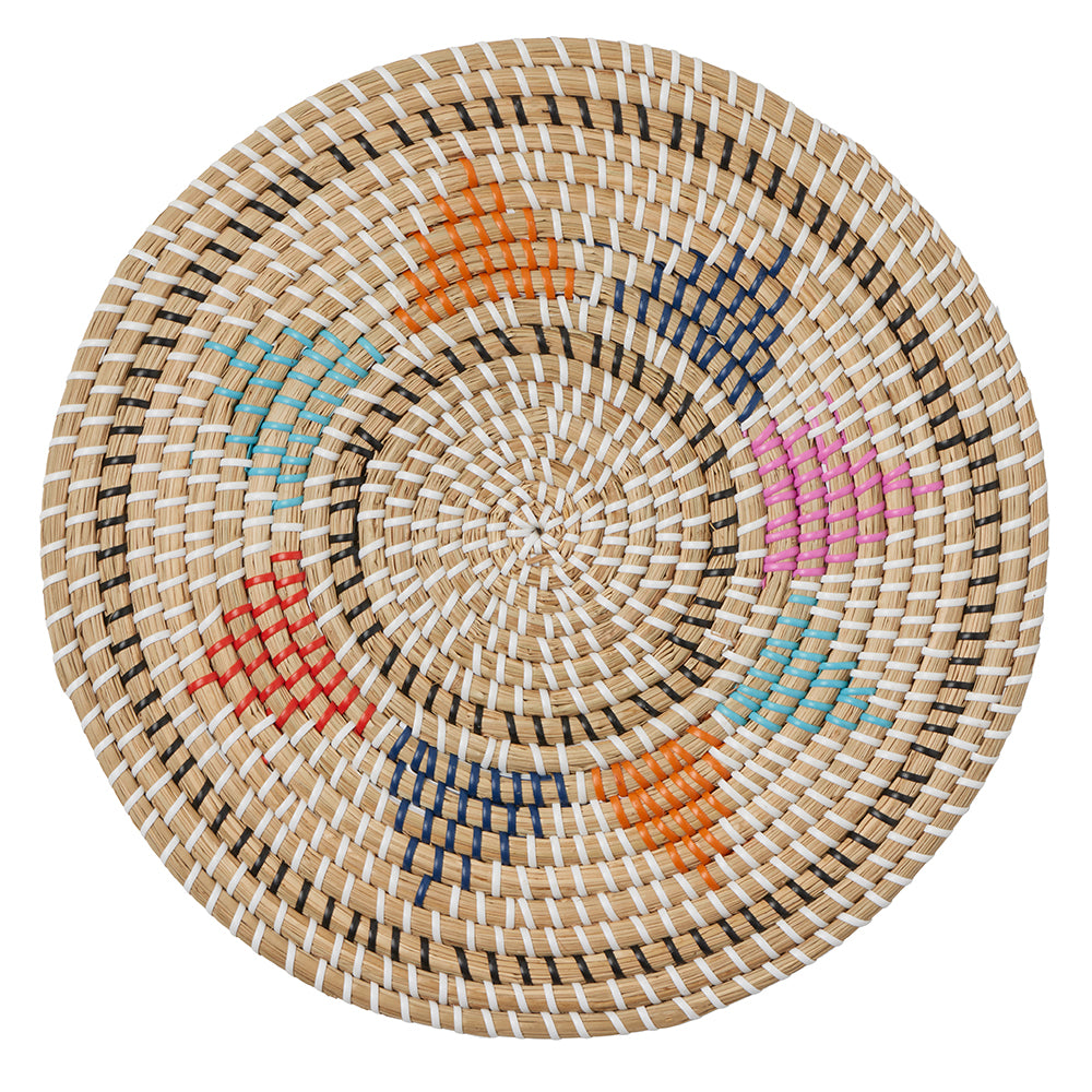 Georgia White Round Seagrass Placemat Set/4