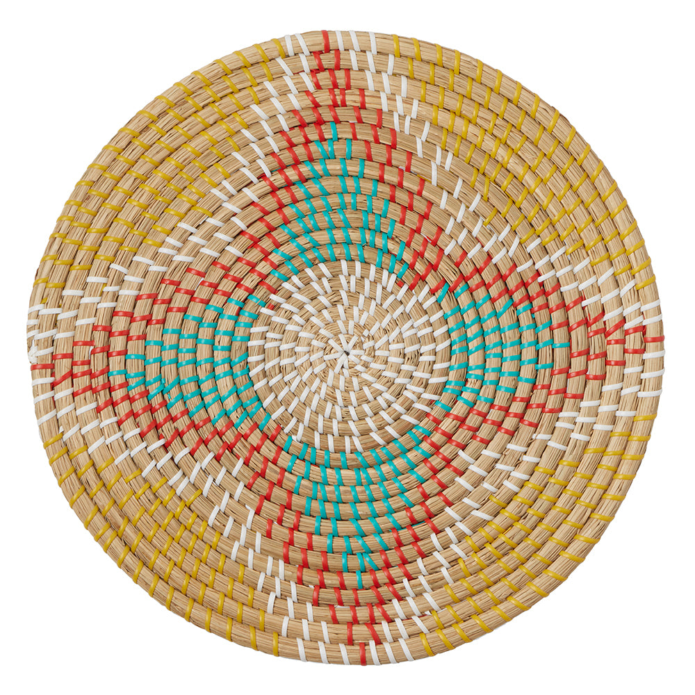 Georgia Yellow Round Seagrass Placemat Set/4