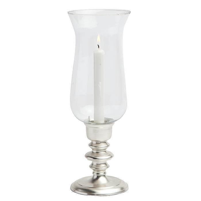 Howard Matte Silver Hurricane Candle Holder