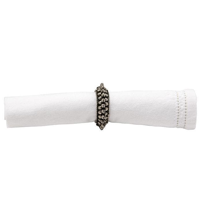 Indra Iron Napkin Rings (Antiqued Silver) Set/4