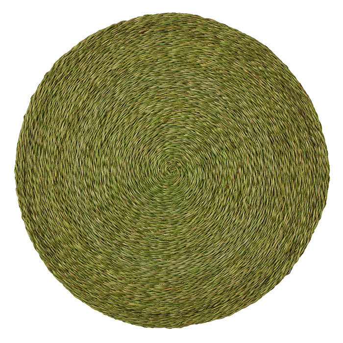 Jordan Fern Green Twisted Abaca Placemats Set/4 (Round)