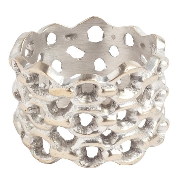 Keon Brass Napkin Rings (Tarnished Silver) Set/4