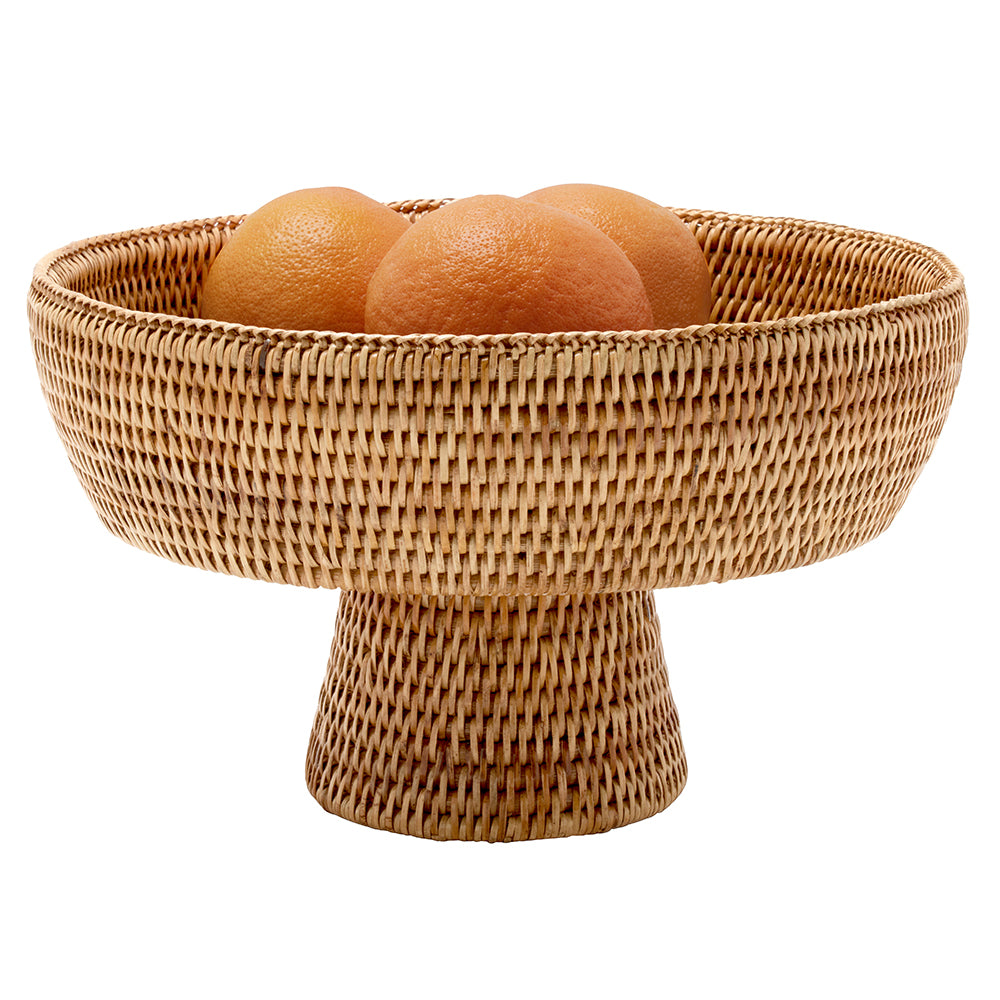 Londyn Natural Rattan Large Footed Serving Bowl