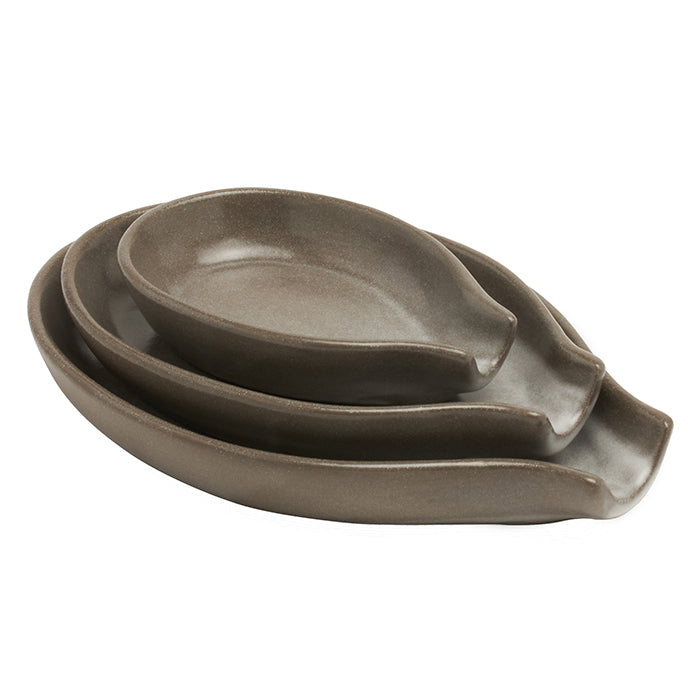 Marcus Stoneware 3-Piece Spoon Rests (Cement Glaze)