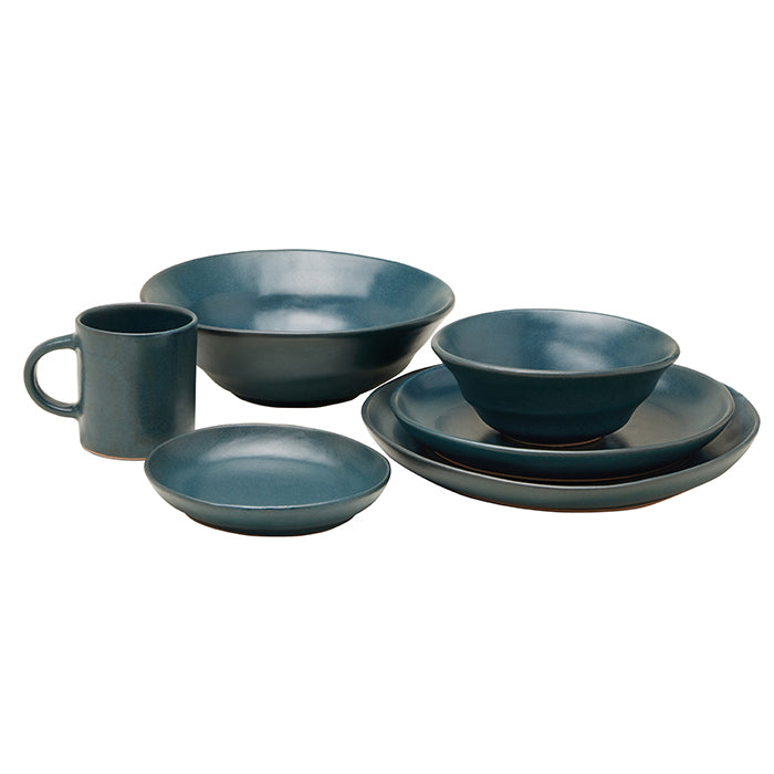 Marcus Midnight Teal Stoneware Mugs Set/4
