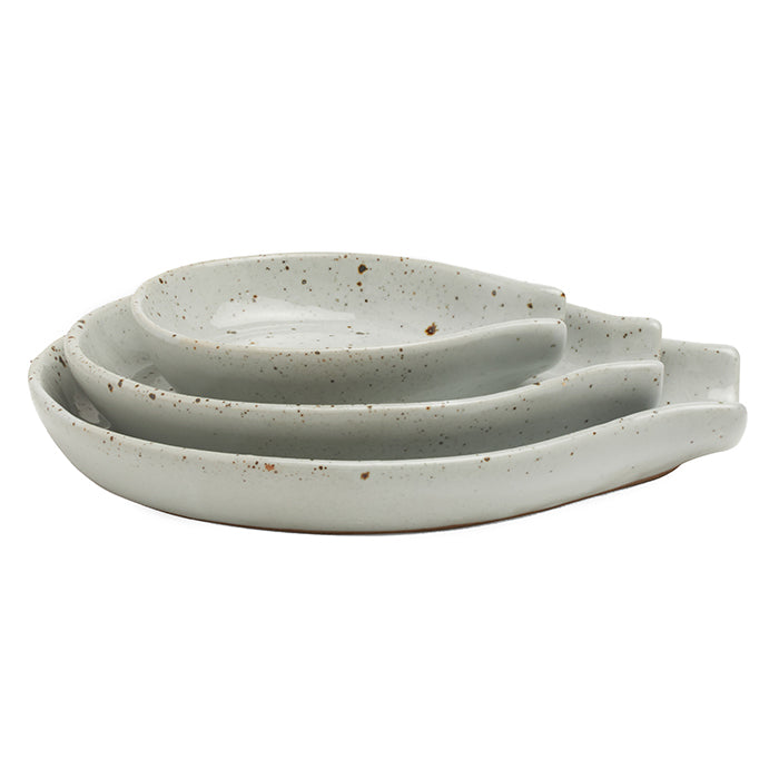 Marcus Stoneware 3-Piece Spoon Rests (White Salt Glaze)