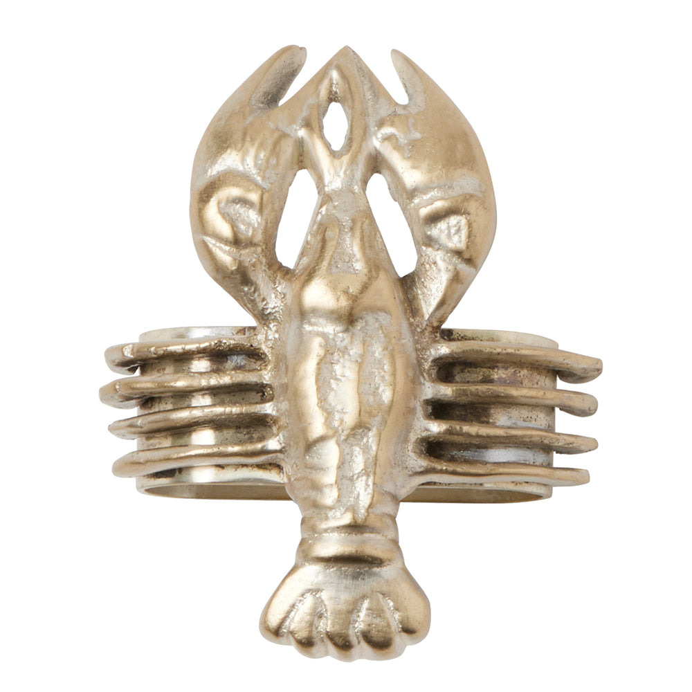 Marlin Tarnished Silver Lobster Napkin Rings Set/4