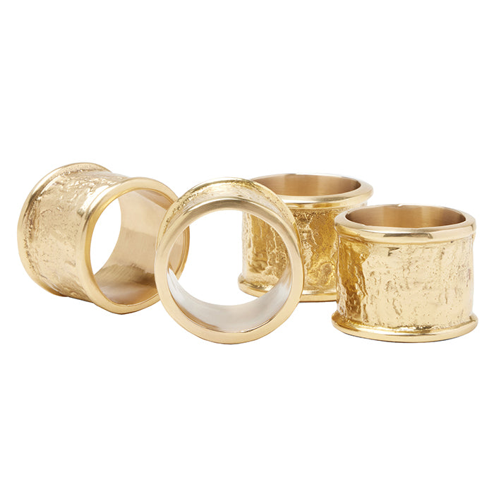 Melvin Gold Brass Napkin Rings Set/4