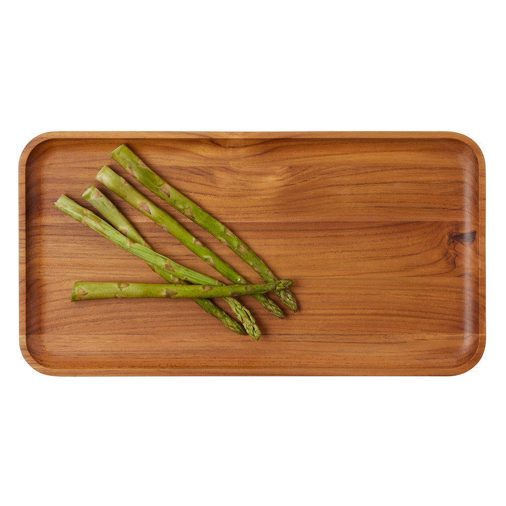 Nathan Medium Natural Teak Serving Tray 18"L x 9.5"W