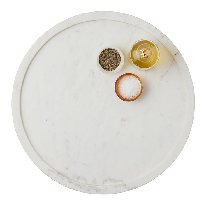 Portia White Marble Lazy Susan 18"D