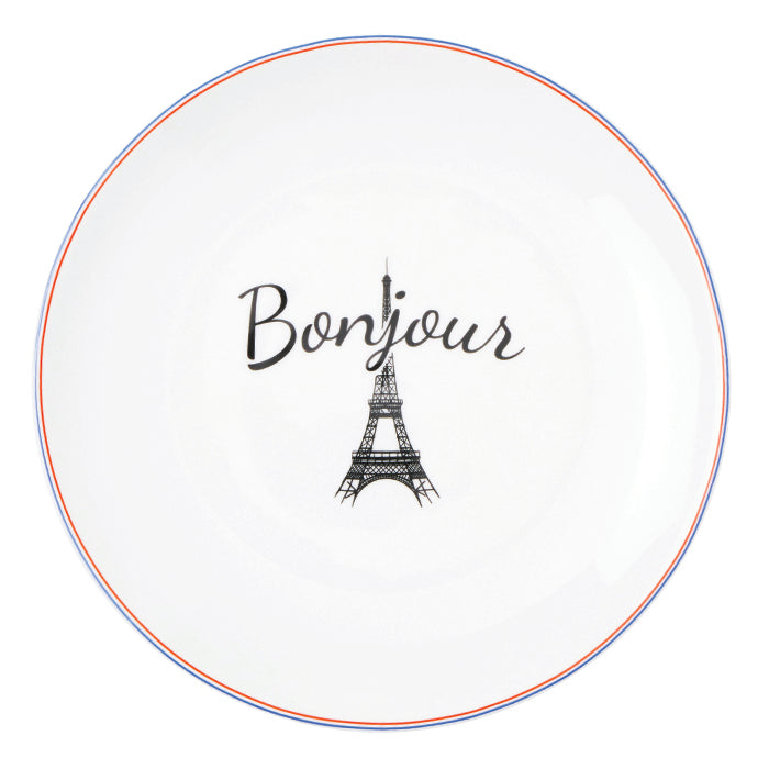 Sabrina White Porcelain Bonjour Salad/Dessert Plates Set/4