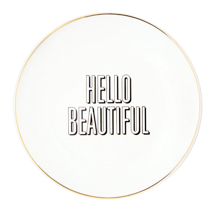 Sabrina White Porcelain Hello Beautiful Bread Plates Set/4