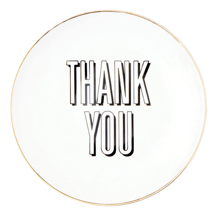 Sabrina White Porcelain Thank You Bread Plates Set/4