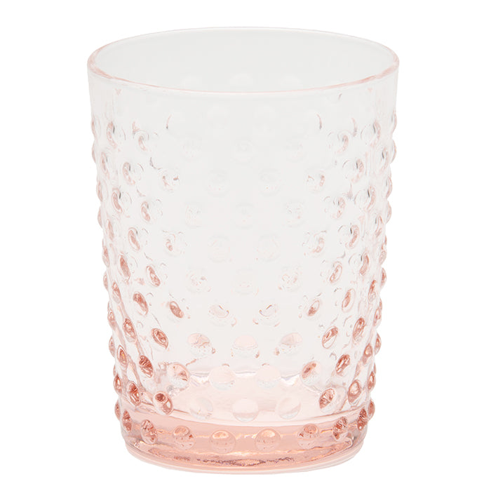 Sofia Pink Hand Blown Glass Juice Glasses Set/6