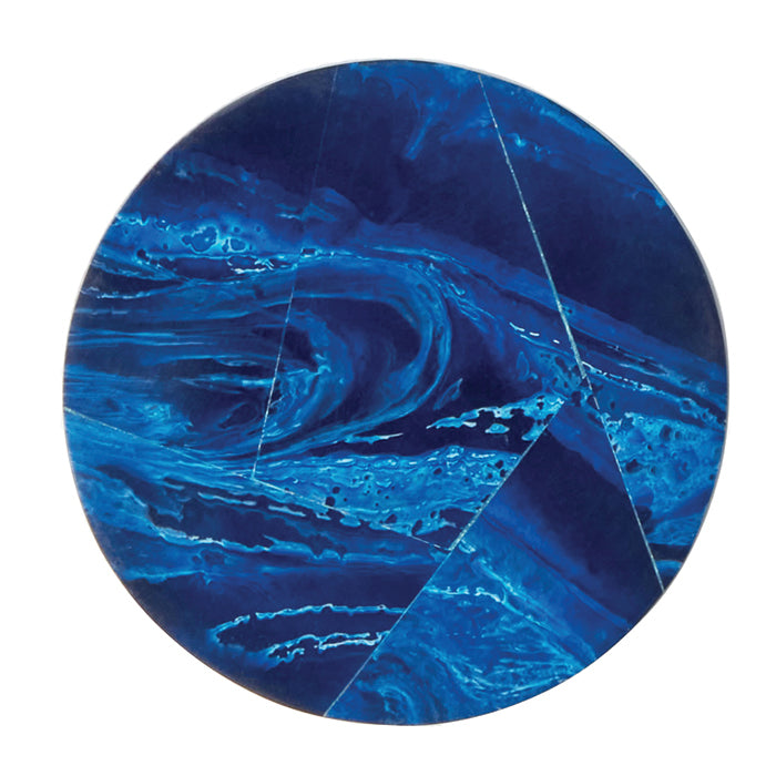 Vincent Blue Marbled Resin Round Coasters Set/4