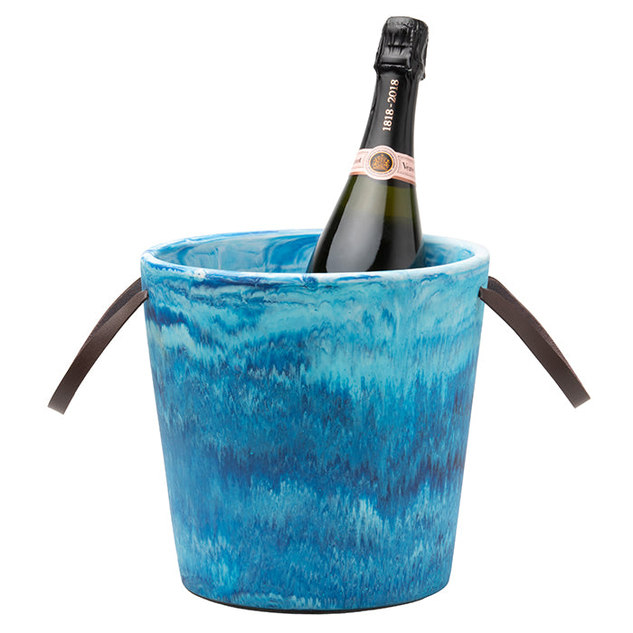 Wesley Swirled Resin Ice Bucket (Blue)