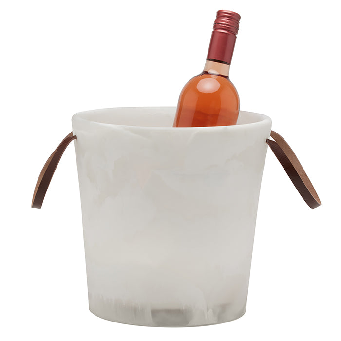 Wesley Swirled Resin Ice Bucket (White)