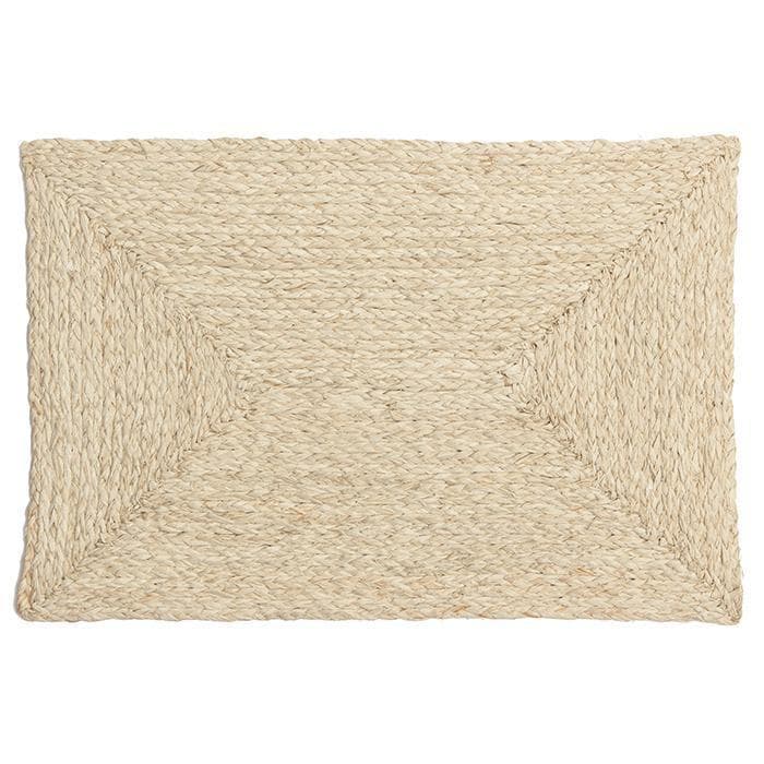 Zoey Bleached Raffia Rectangular Placemats Set/4
