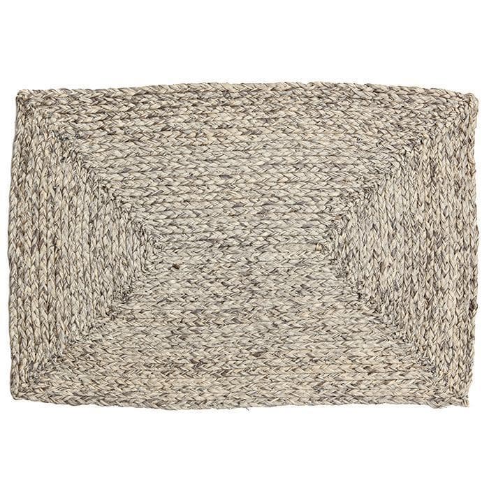 Zoey Raffia Rectangle Placemats (Mixed Gray) Set/4