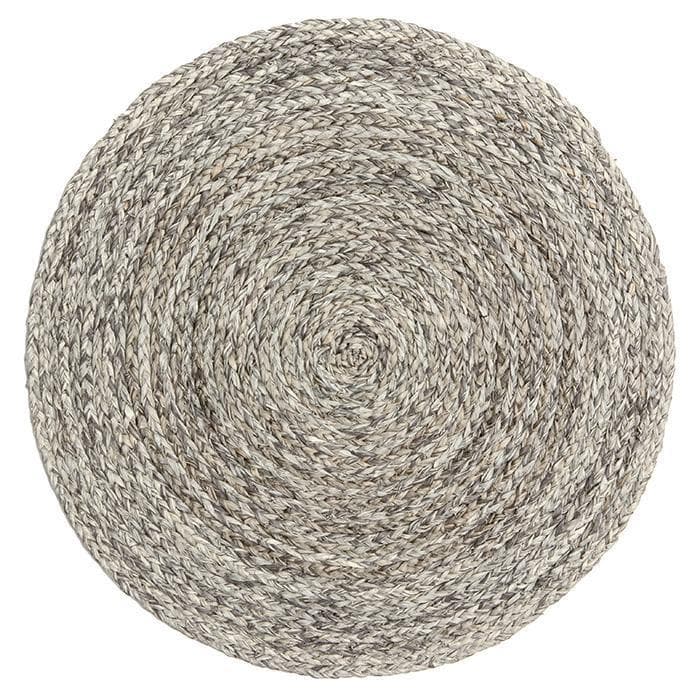 Zoey Raffia Round Placemats (Mixed Gray) Set/4