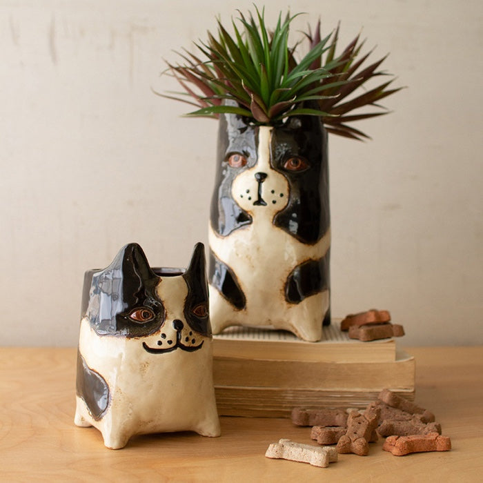 Ceramic Dog Planters Set/2