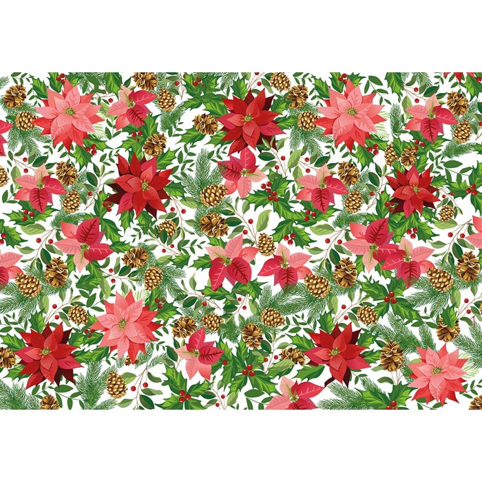 Adama Vinyl Rectangle Placemats Set/4 (Christmas_Flowers)